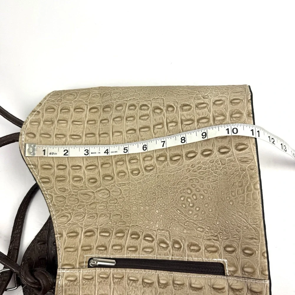 Borse In Pelle Convertible Backpack Handbag Leather Croc Embossed Made Italy New